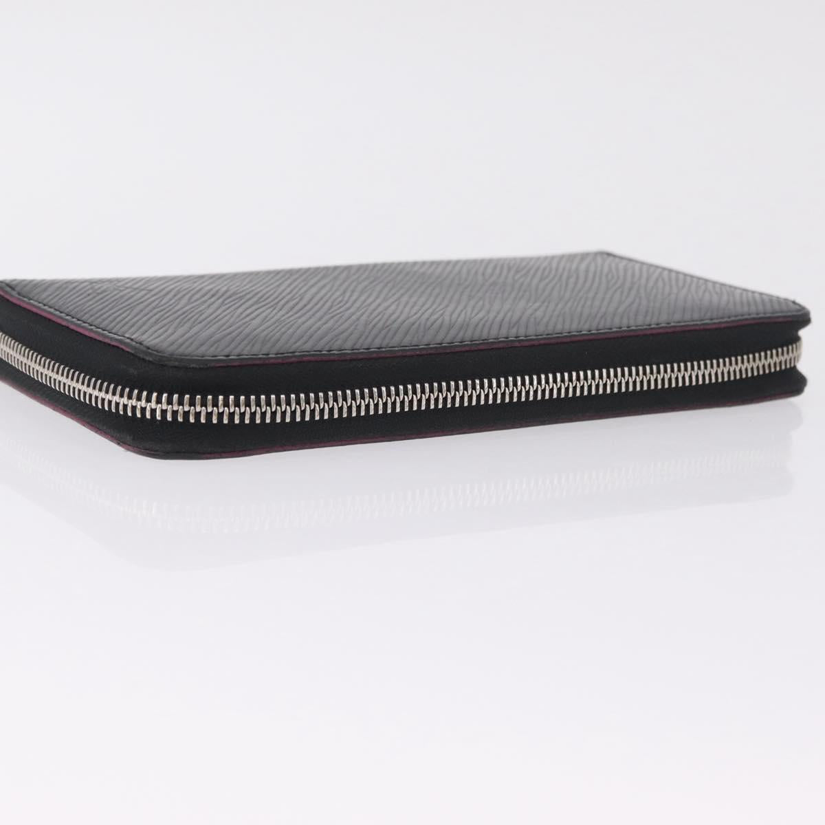 LOUIS VUITTON Epi Zippy Wallet Long Wallet Black M64838 LV Auth 213034A