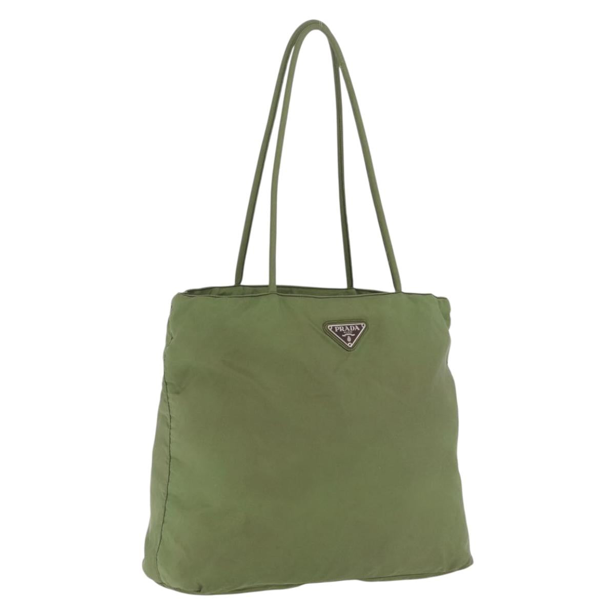 PRADA Tote Bag Nylon Green Auth 213037