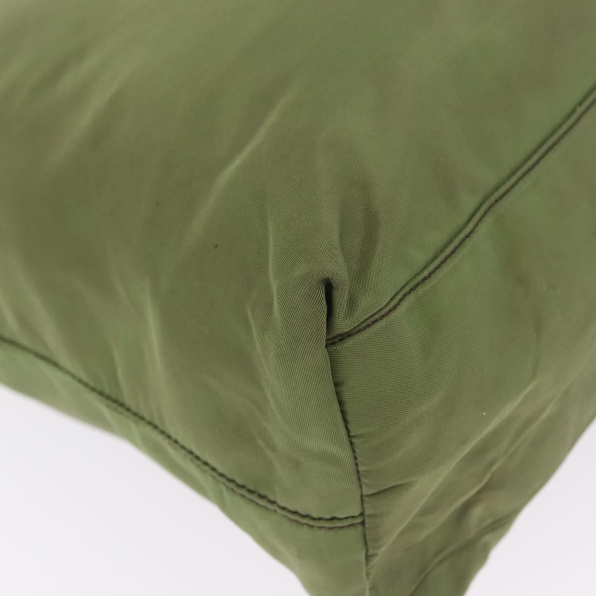PRADA Tote Bag Nylon Green Auth 213037