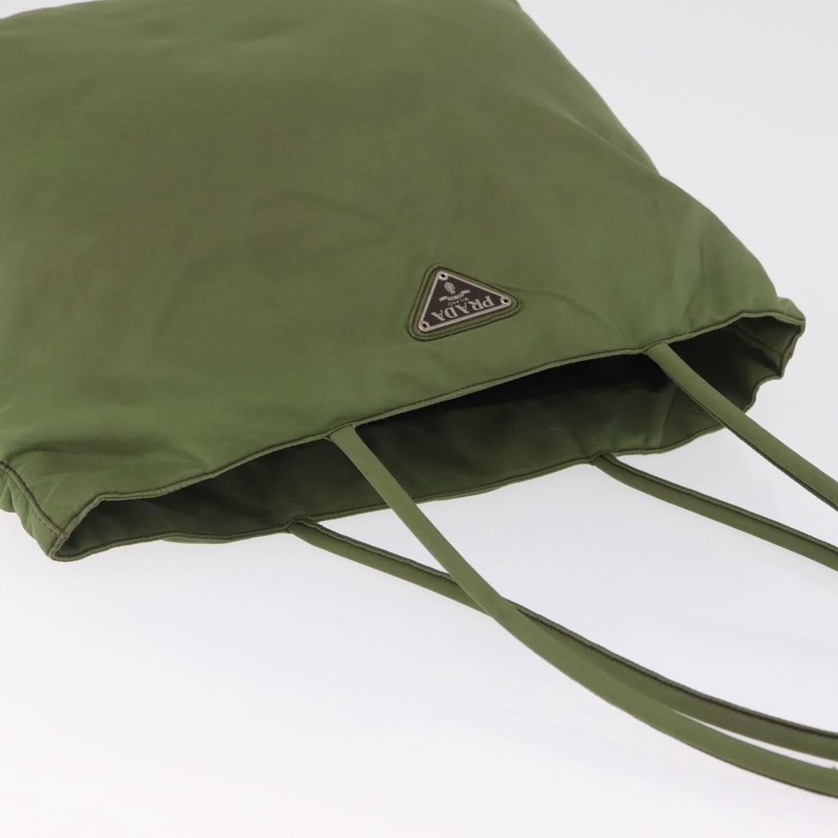 PRADA Tote Bag Nylon Green Auth 213037