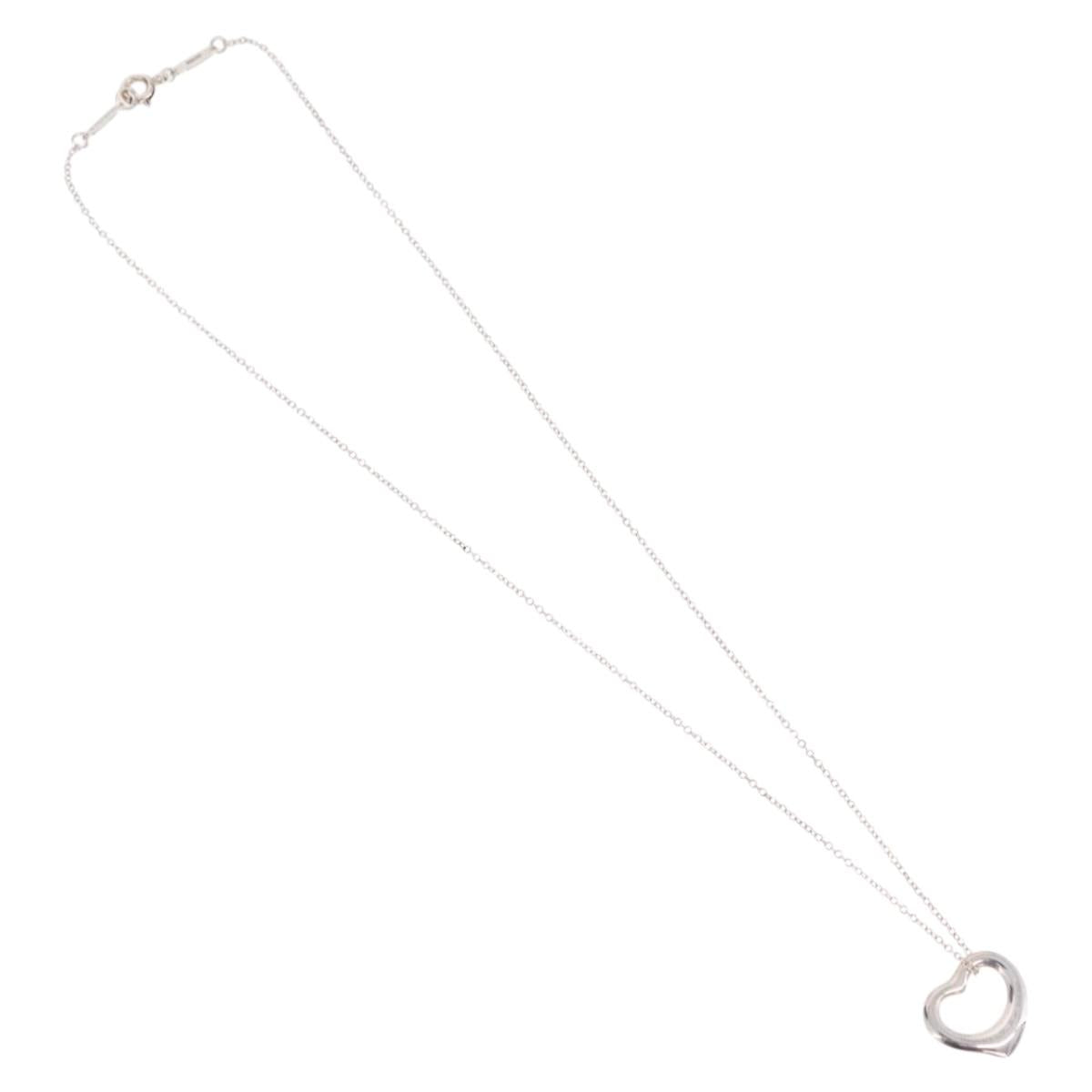 Tiffany & Co. Open Heart Necklace Ag925 Silver Auth 213039M