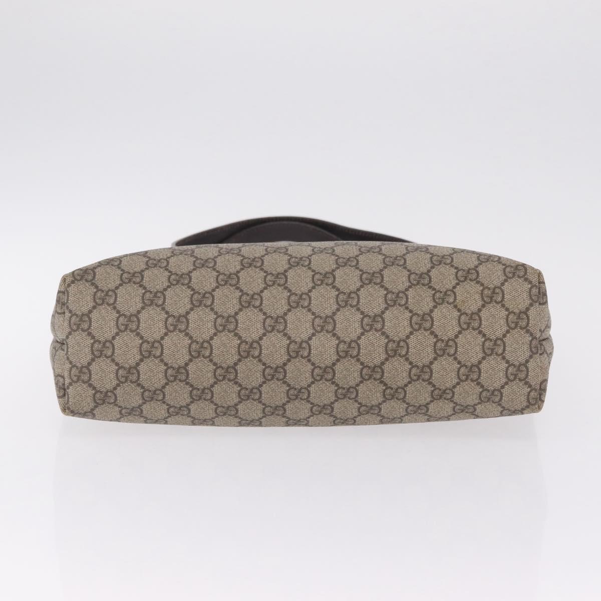 GUCCI GG Supreme Tote Bag PVC Beige Silver 211138 Auth 213046