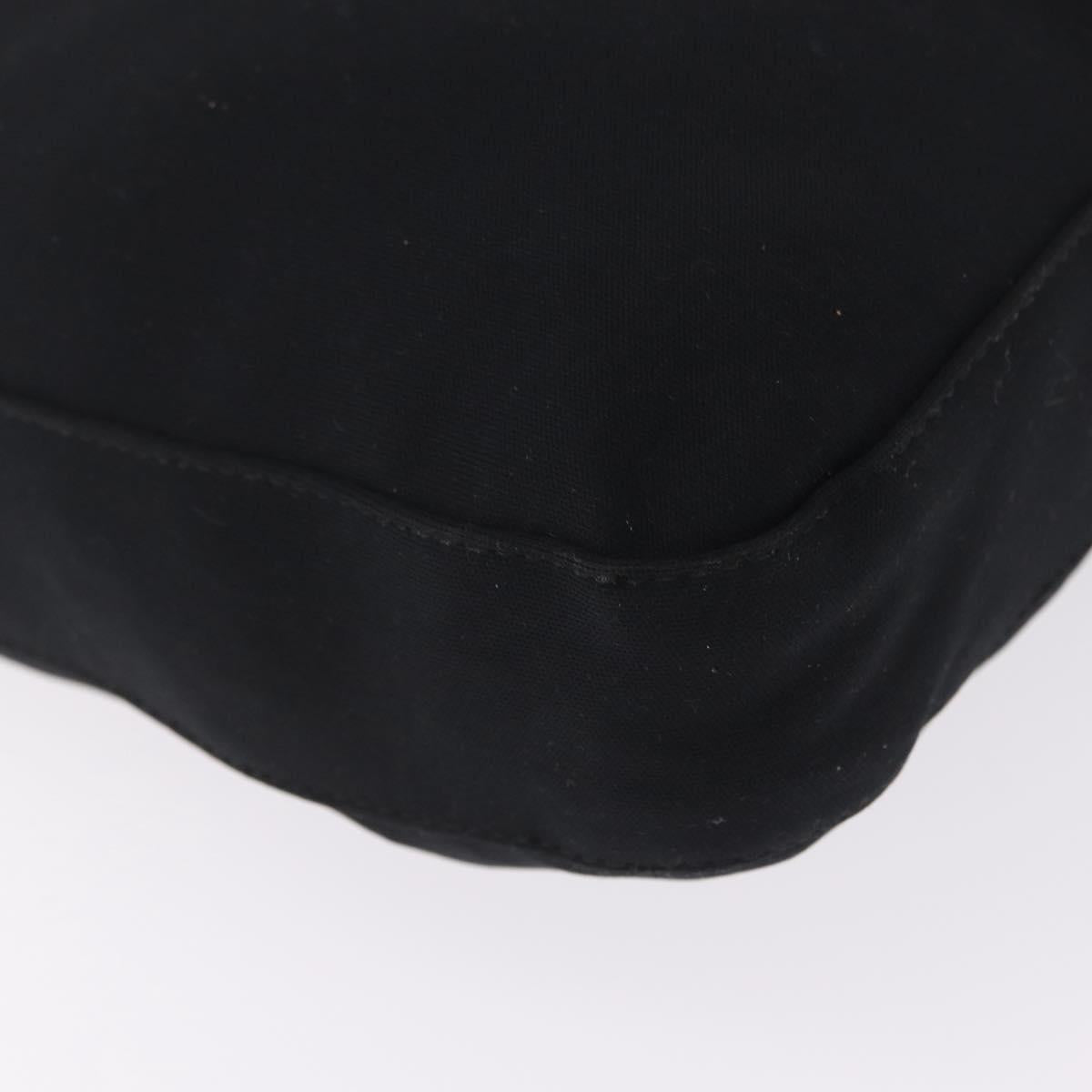 FENDI Mamma Baguette Shoulder Bag Cotton jersey Black Silver Auth 213058
