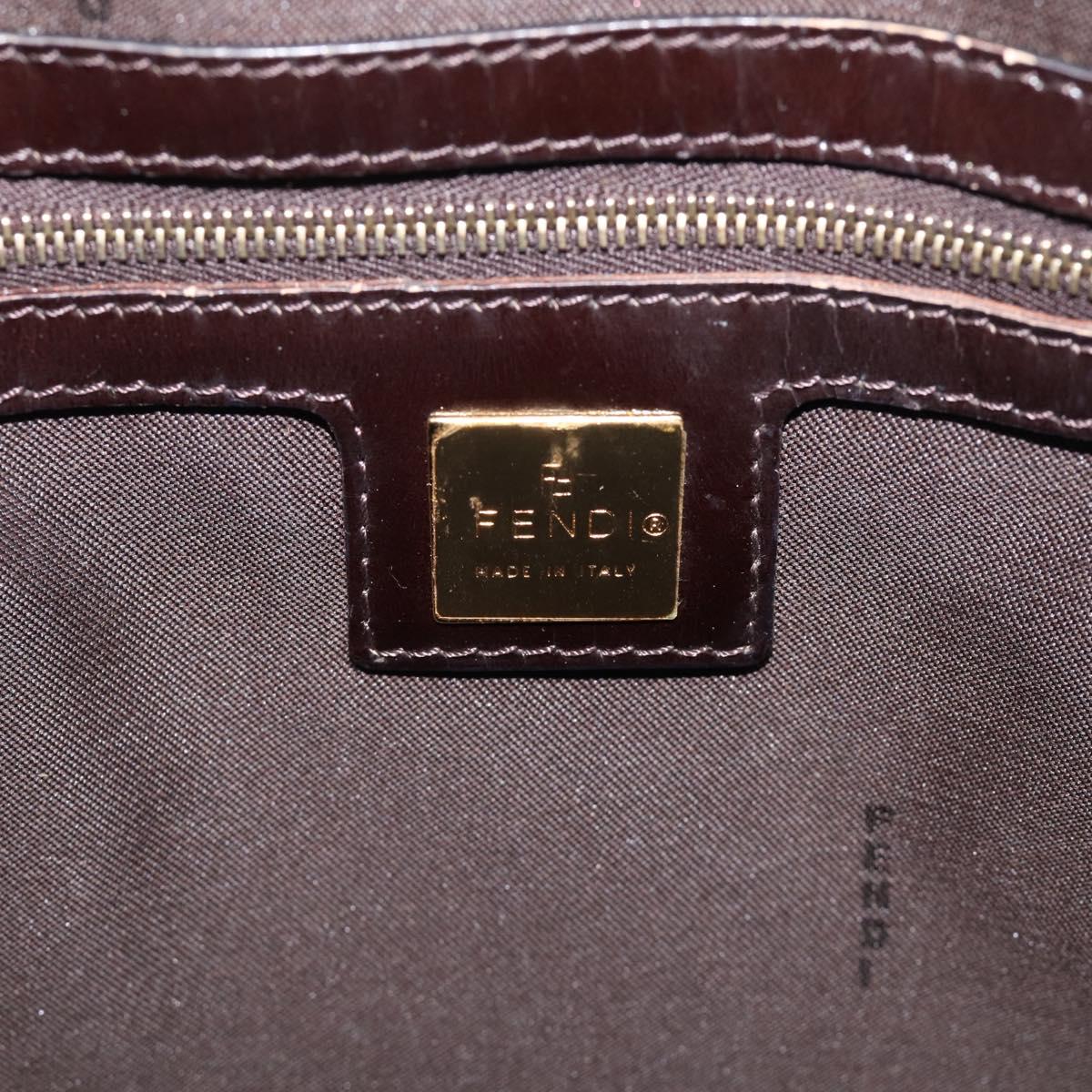 FENDI Zucchino Canvas Tote Bag Coated Canvas Beige Gold Auth 213066
