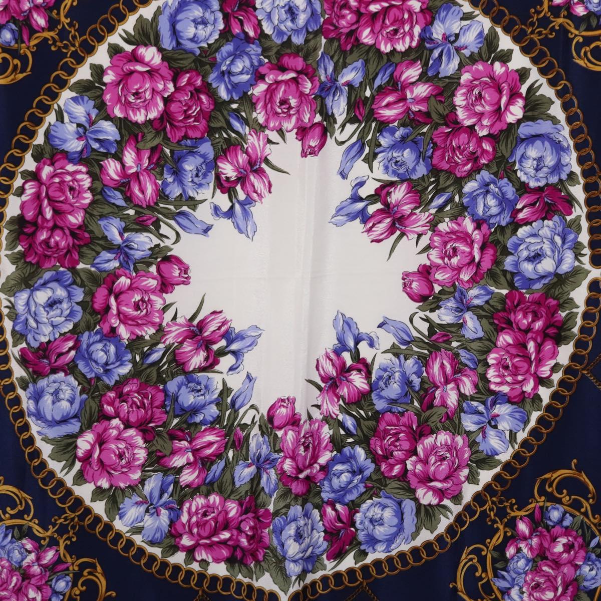 GUCCI Scarf Silk Navy Auth 213082