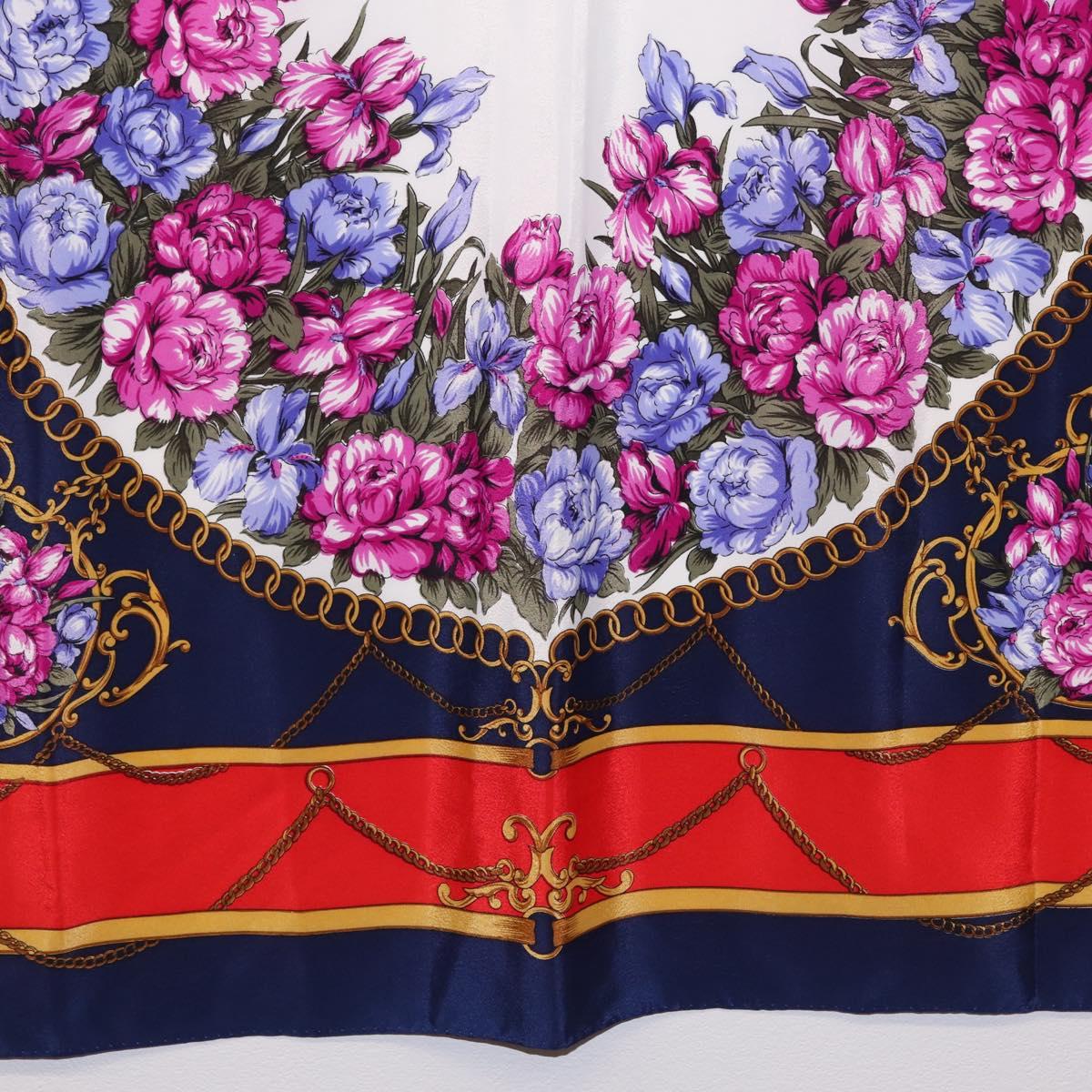 GUCCI Scarf Silk Navy Auth 213082