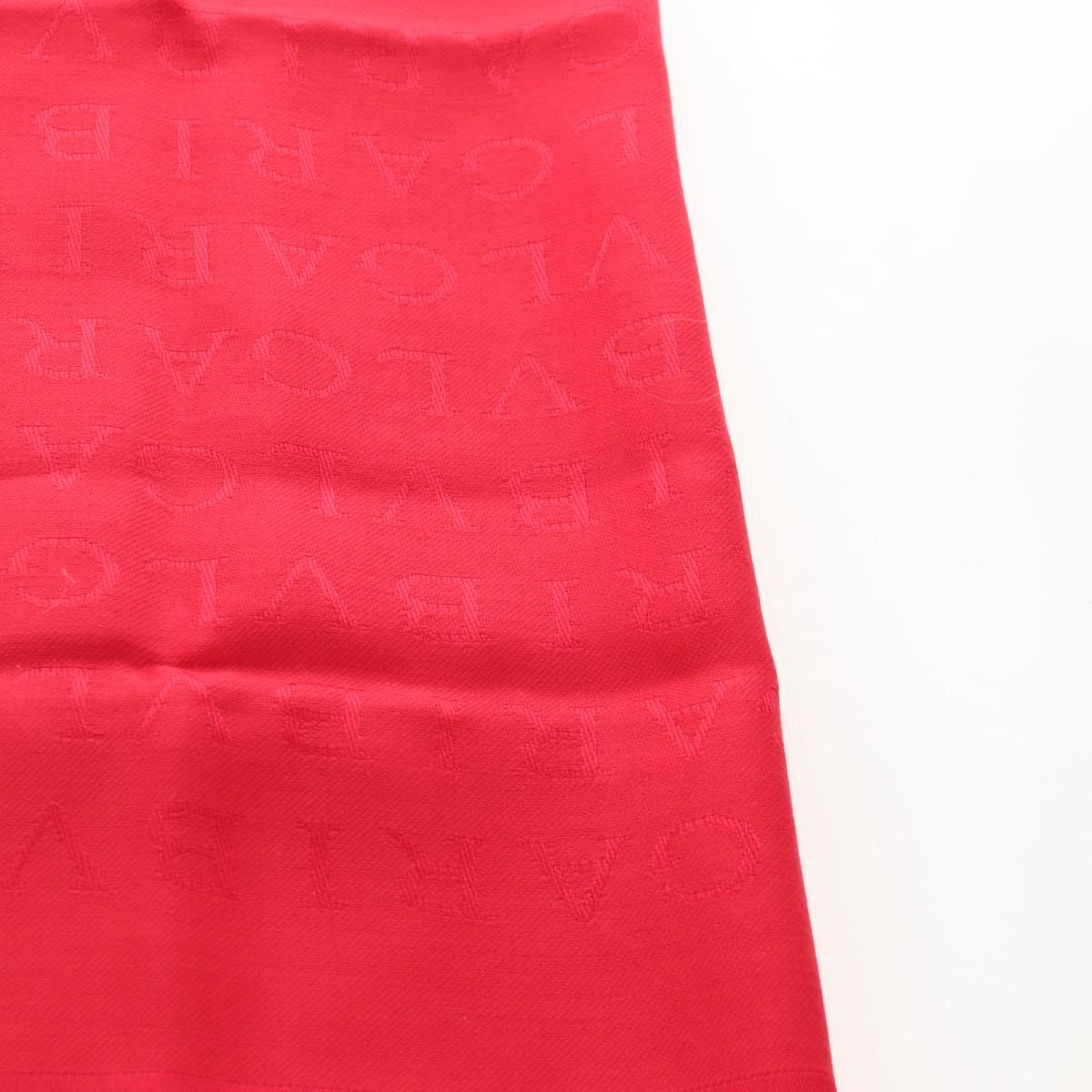 BVLGARI Stole Silk Red Auth 213083M
