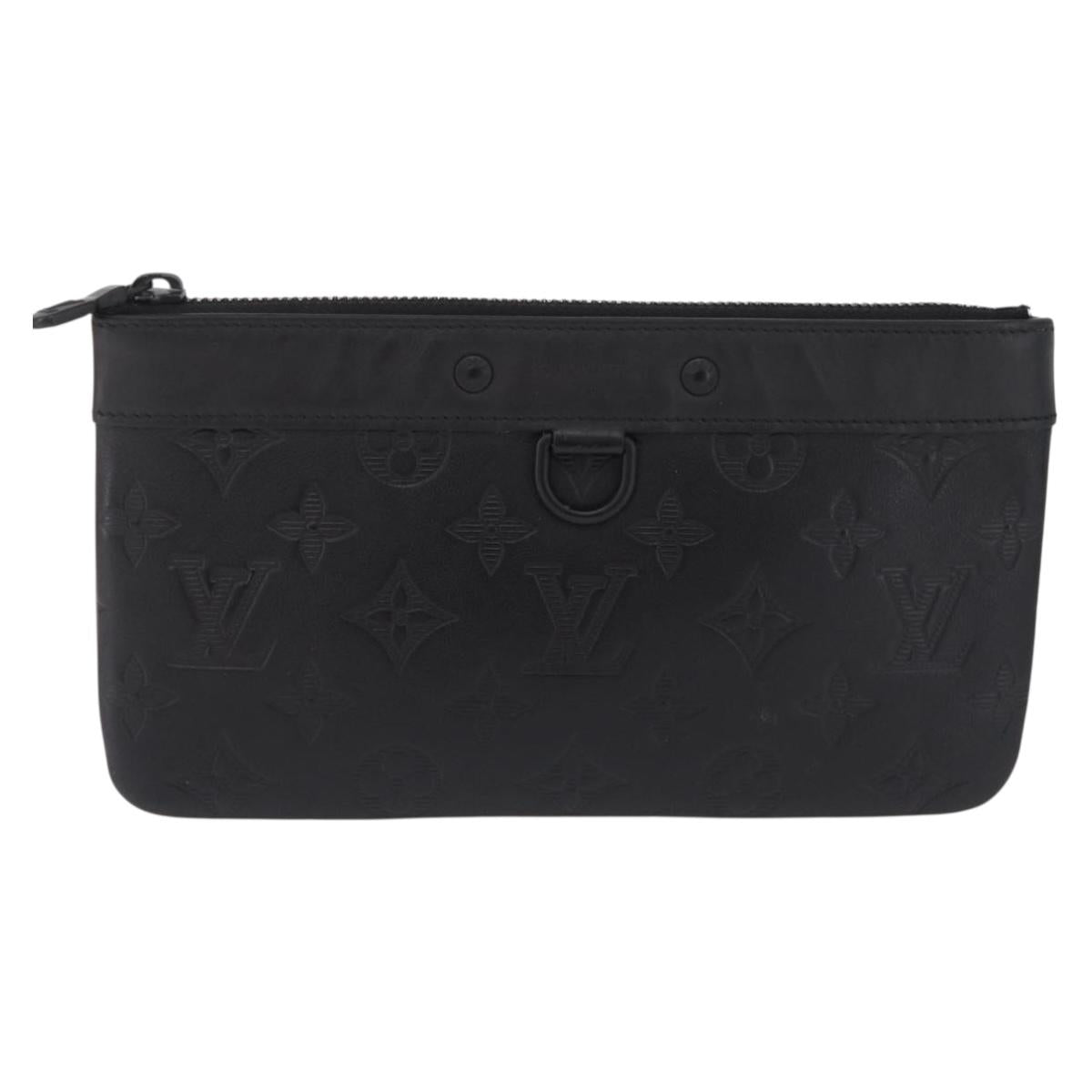 LOUIS VUITTON Monogram Shadow Pochette Discovery PM Black M44335 LV Auth 213135A