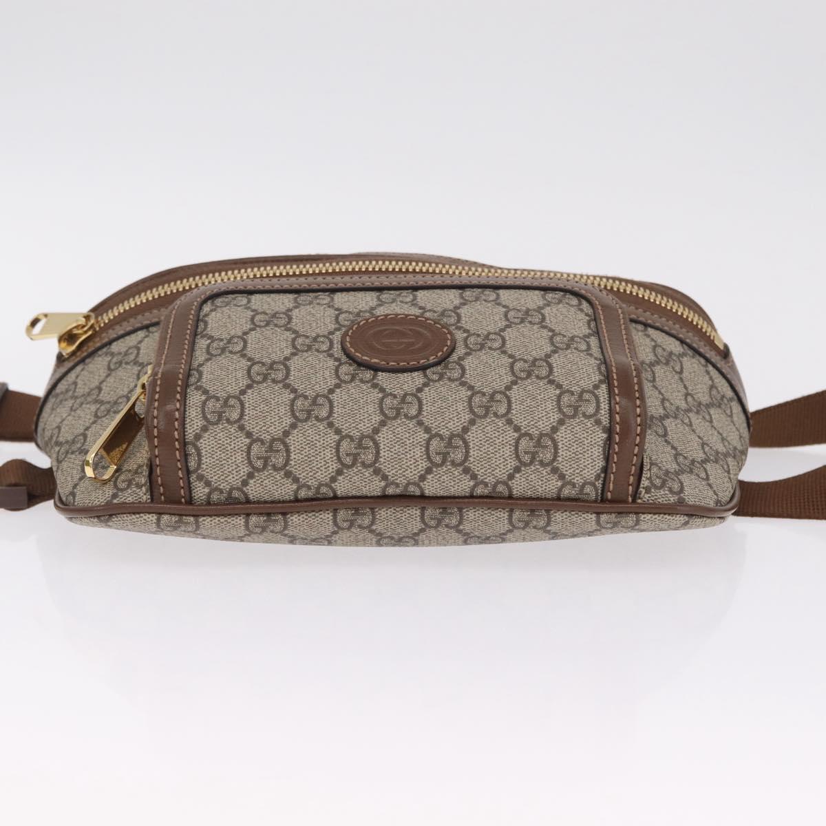 GUCCI GG Supreme Bum Bag Shoulder Bag PVC Beige Gold 733240 Auth 213138SAM