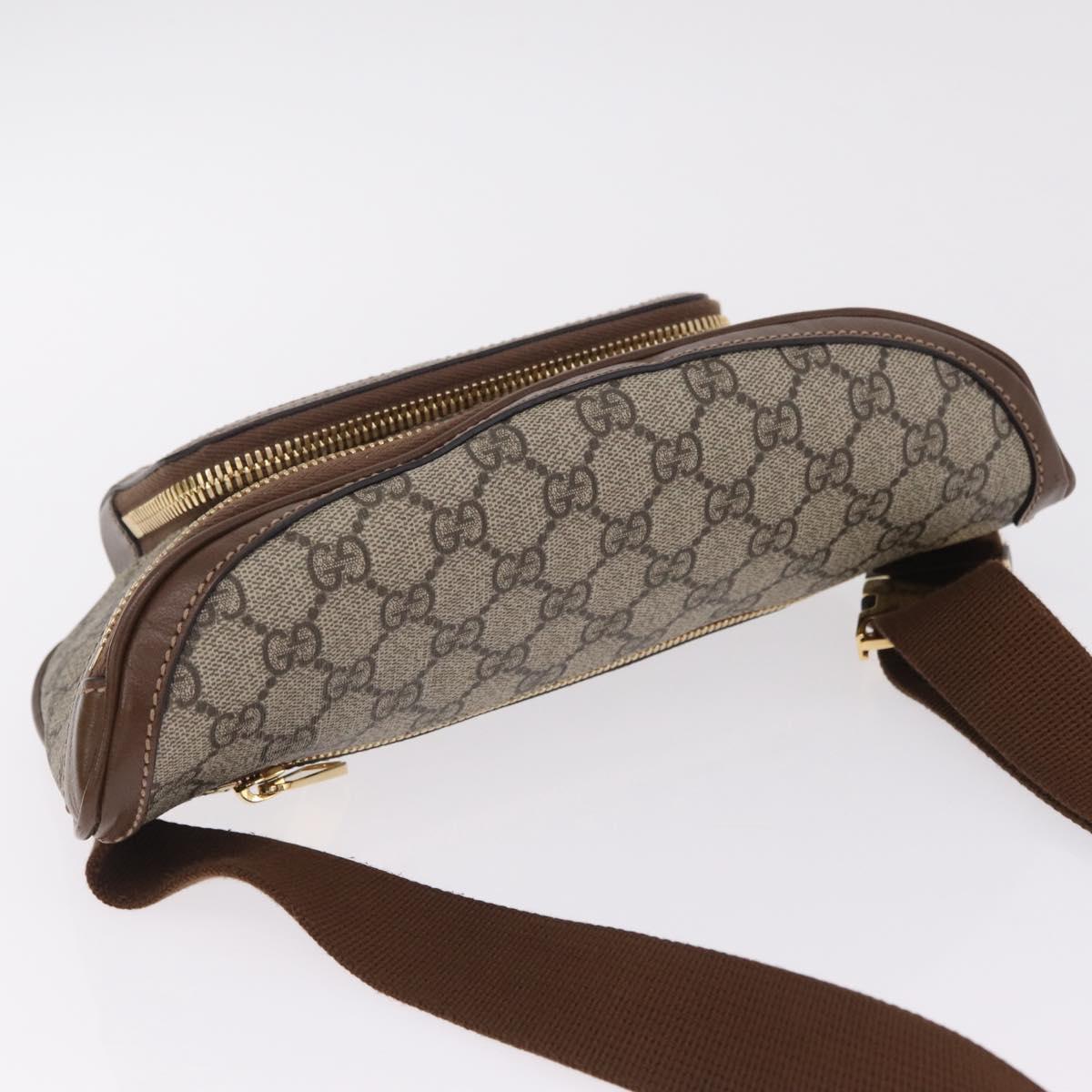 GUCCI GG Supreme Bum Bag Shoulder Bag PVC Beige Gold 733240 Auth 213138SAM
