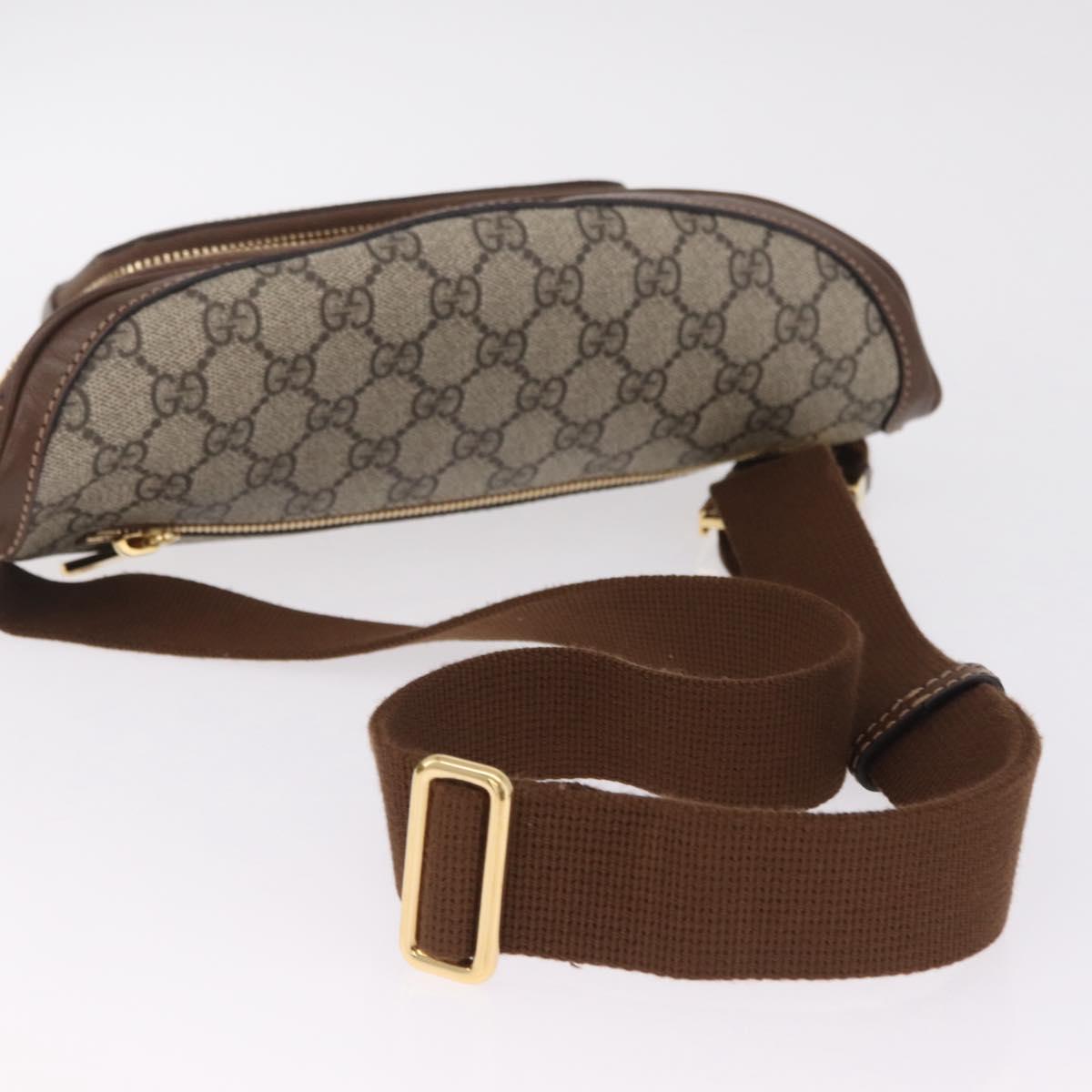 GUCCI GG Supreme Bum Bag Shoulder Bag PVC Beige Gold 733240 Auth 213138SAM