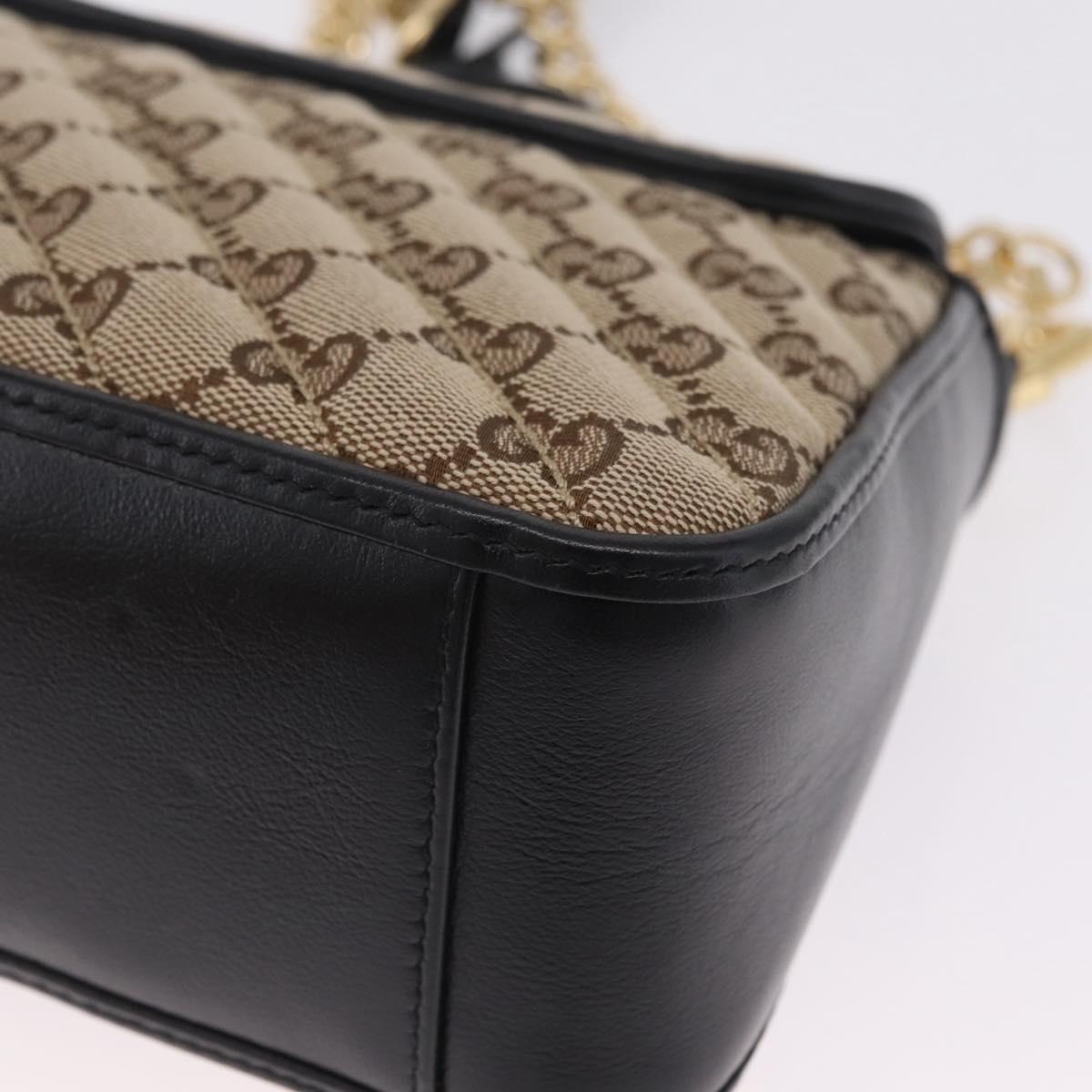 GUCCI GG Canvas Hand Bag Leather 2way Beige Gold 583571 Auth 213141SAM