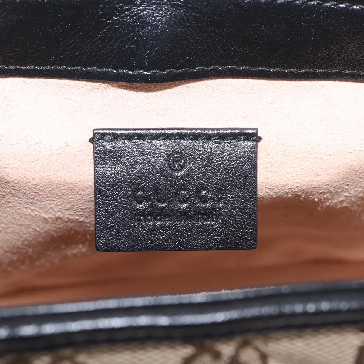 GUCCI GG Canvas Hand Bag Leather 2way Beige Gold 583571 Auth 213141SAM