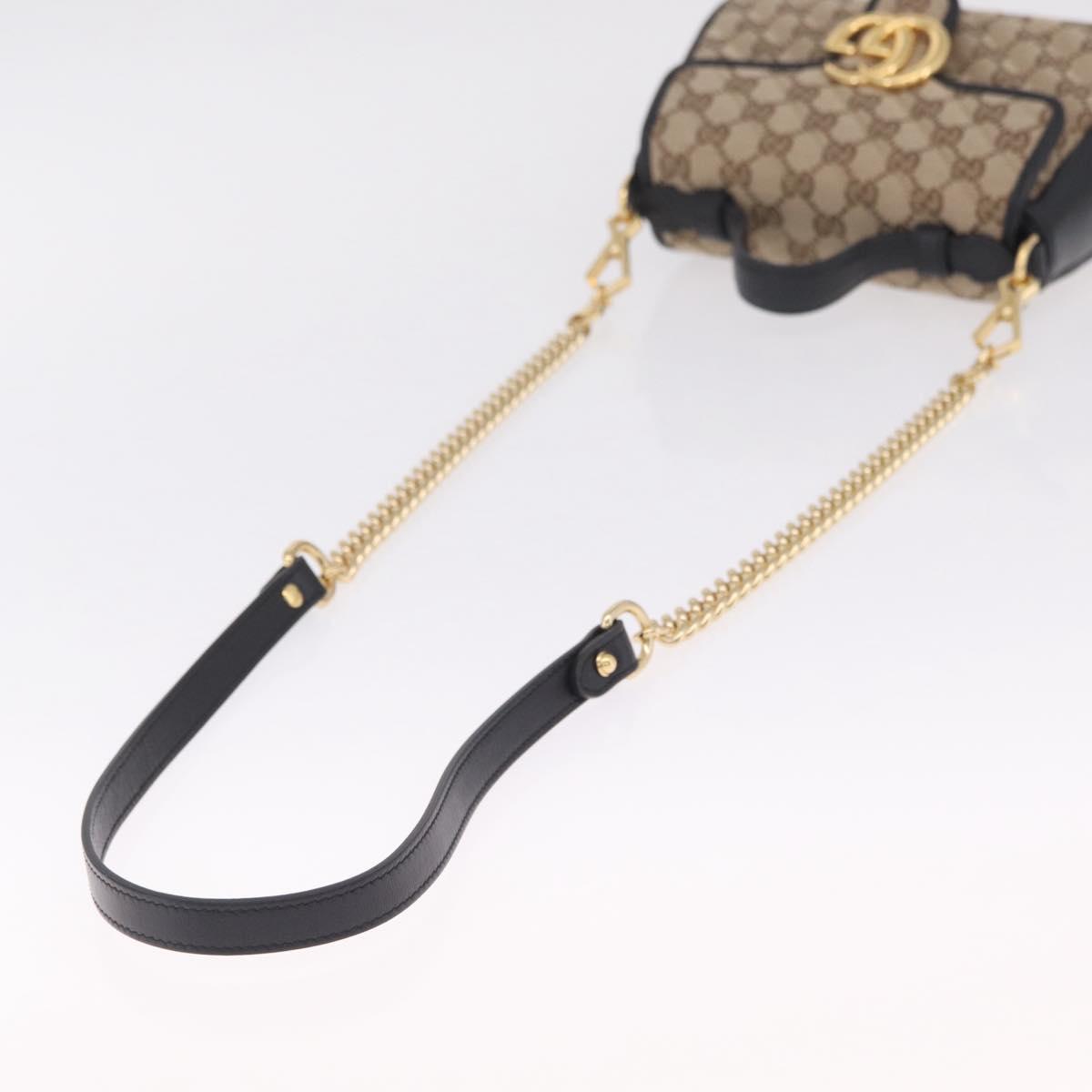 GUCCI GG Canvas Hand Bag Leather 2way Beige Gold 583571 Auth 213141SAM