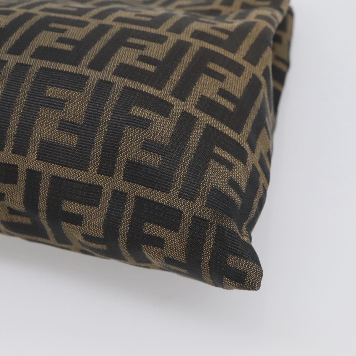 FENDI Zucca Canvas Hand Bag Brown Black Auth 213149V