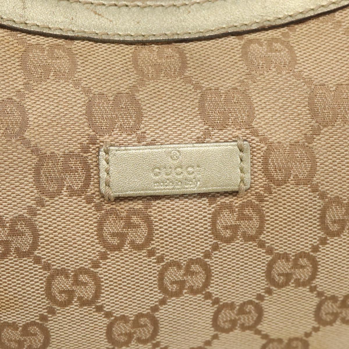 GUCCI GG Canvas Sherry Line Shoulder Bag Gold Beige 181092 Auth 213153A