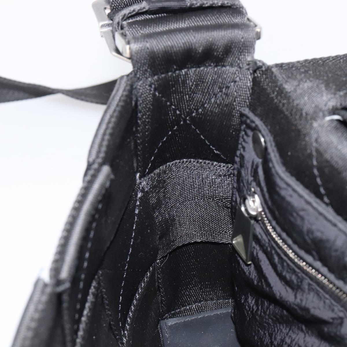 Bottega Veneta MAXI INTRECCIATO Shoulder Bag Canvas Black Silver Auth 213154V