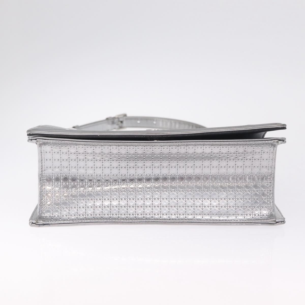 Christian Dior Diorama Chain Shoulder Bag Patent leather Silver Auth 213155V