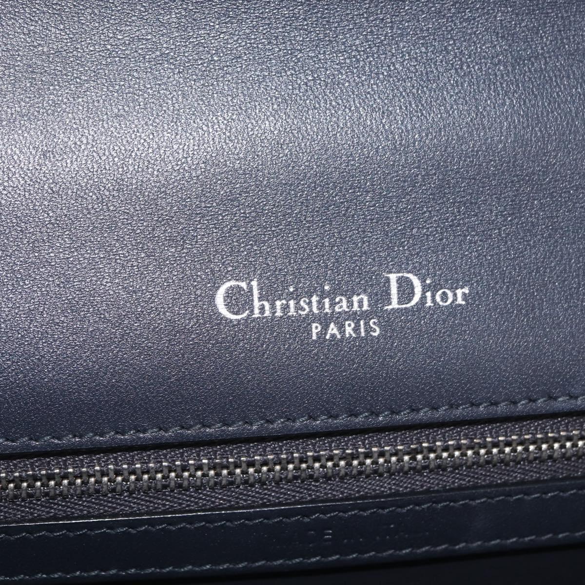 Christian Dior Diorama Chain Shoulder Bag Patent leather Silver Auth 213155V