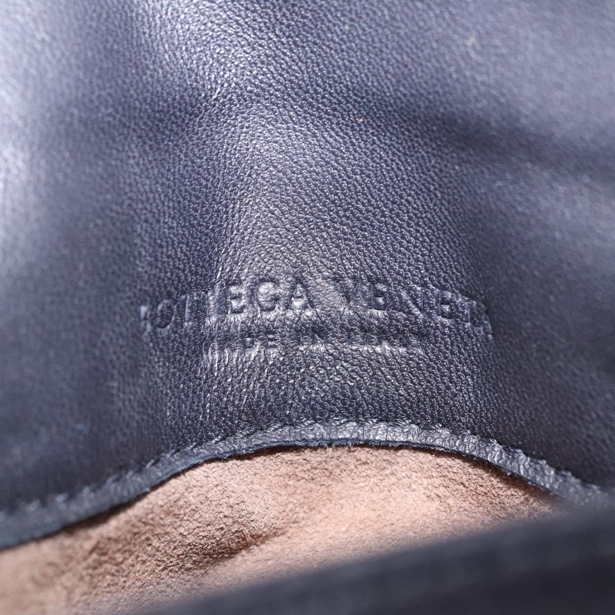 Bottega Veneta INTRECCIATO Chain Shoulder Bag Leather Black Auth 213156M
