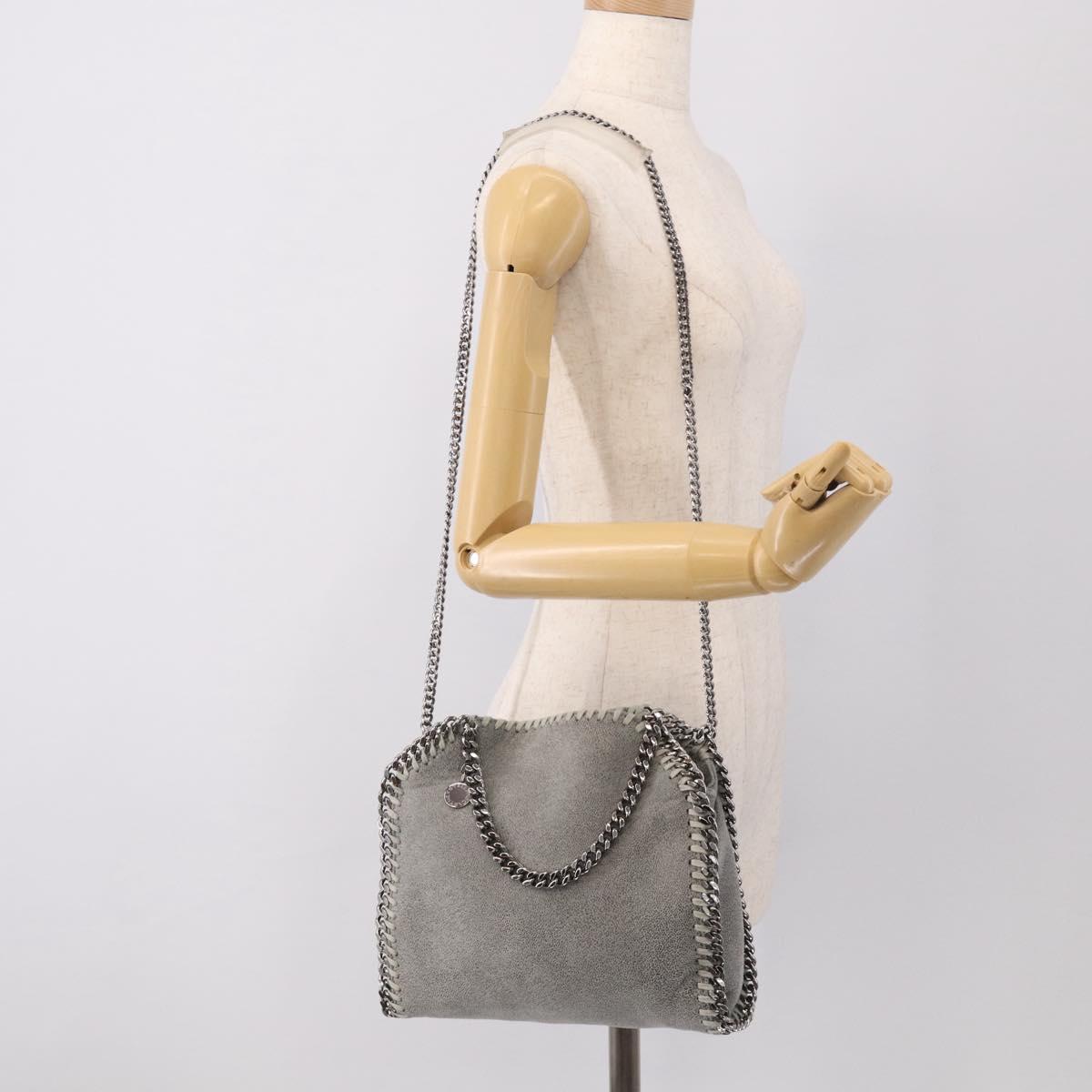 Stella McCartney Chain Falabella Bag Suede 2way Gray Gold 512064 Auth 213160V