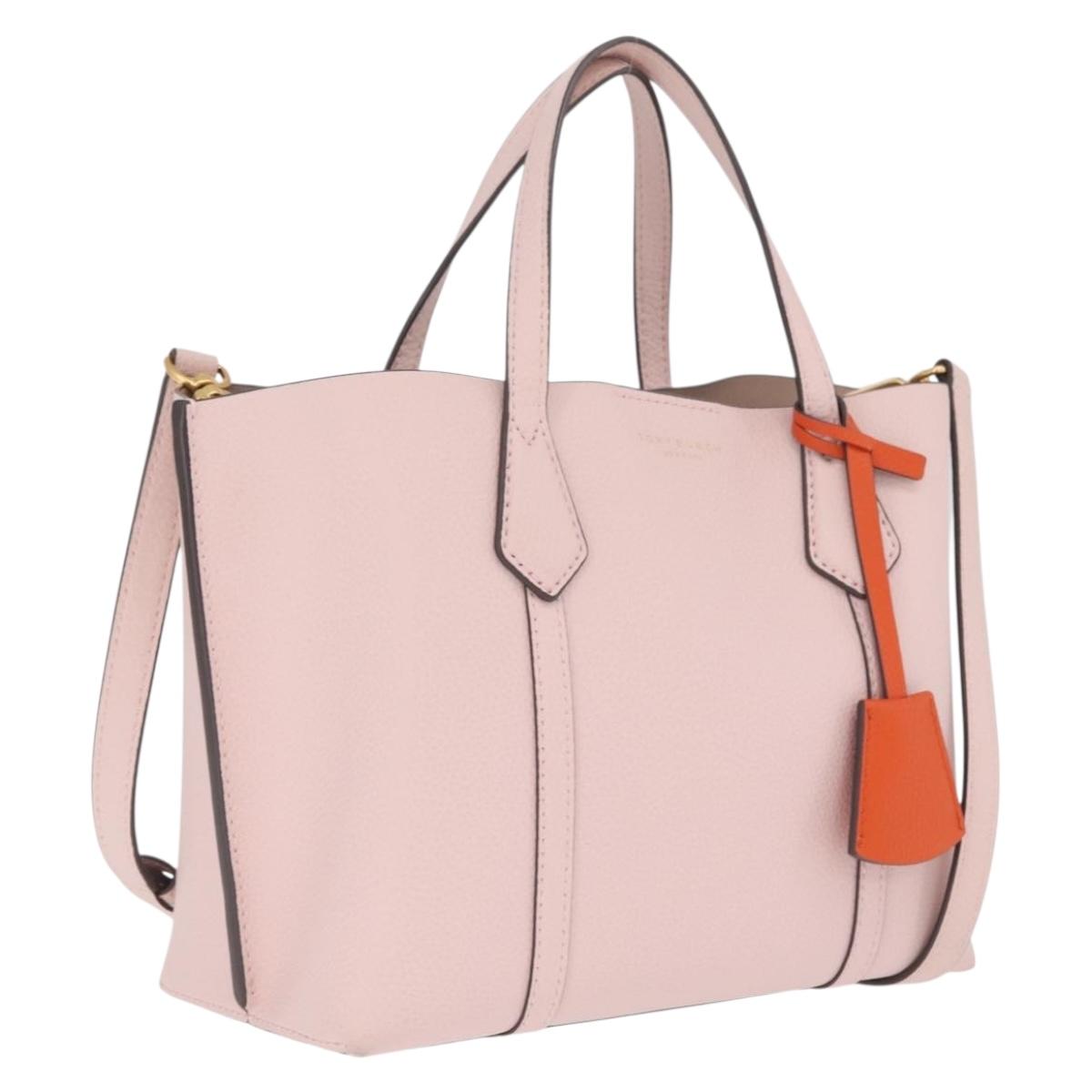 Tory Burch Perry Small Triple Compartment Bag Leather 2way Pink Auth 213162A