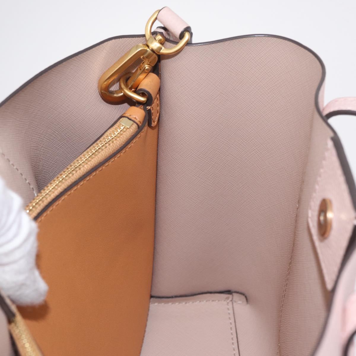 Tory Burch Perry Small Triple Compartment Bag Leather 2way Pink Auth 213162A