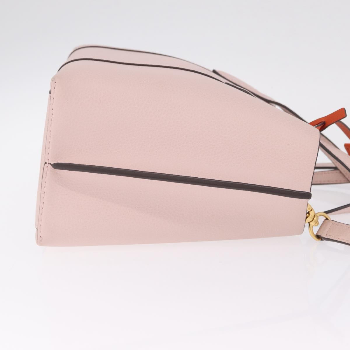 Tory Burch Perry Small Triple Compartment Bag Leather 2way Pink Auth 213162A