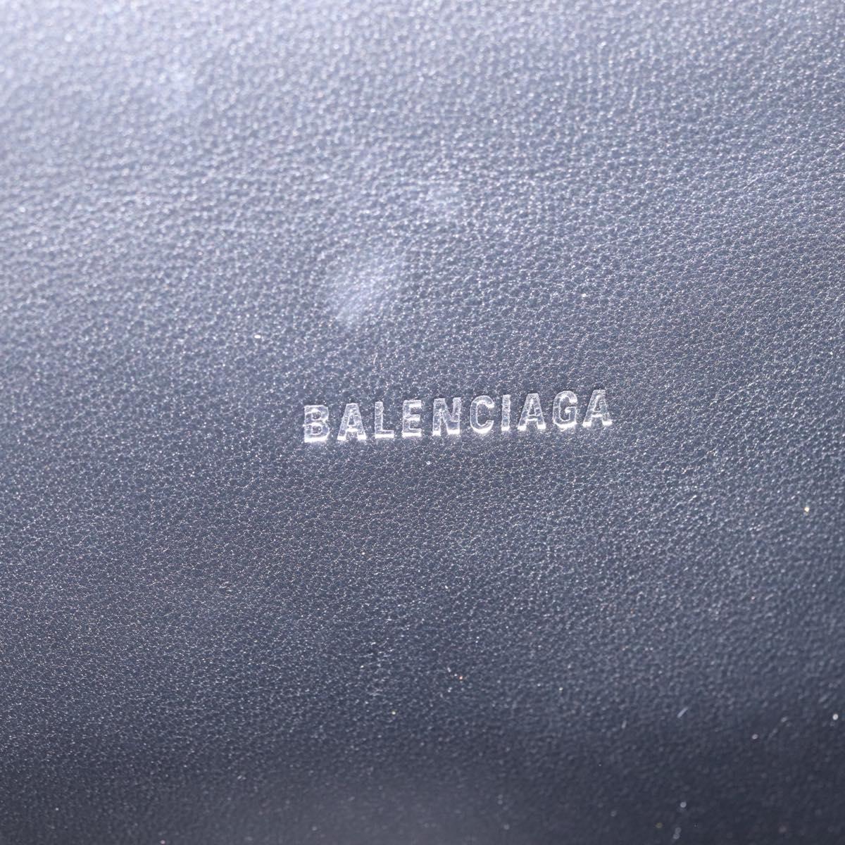 Balenciaga Hour glass Hand Bag Leather 2way Silver 592833 Auth 213163M