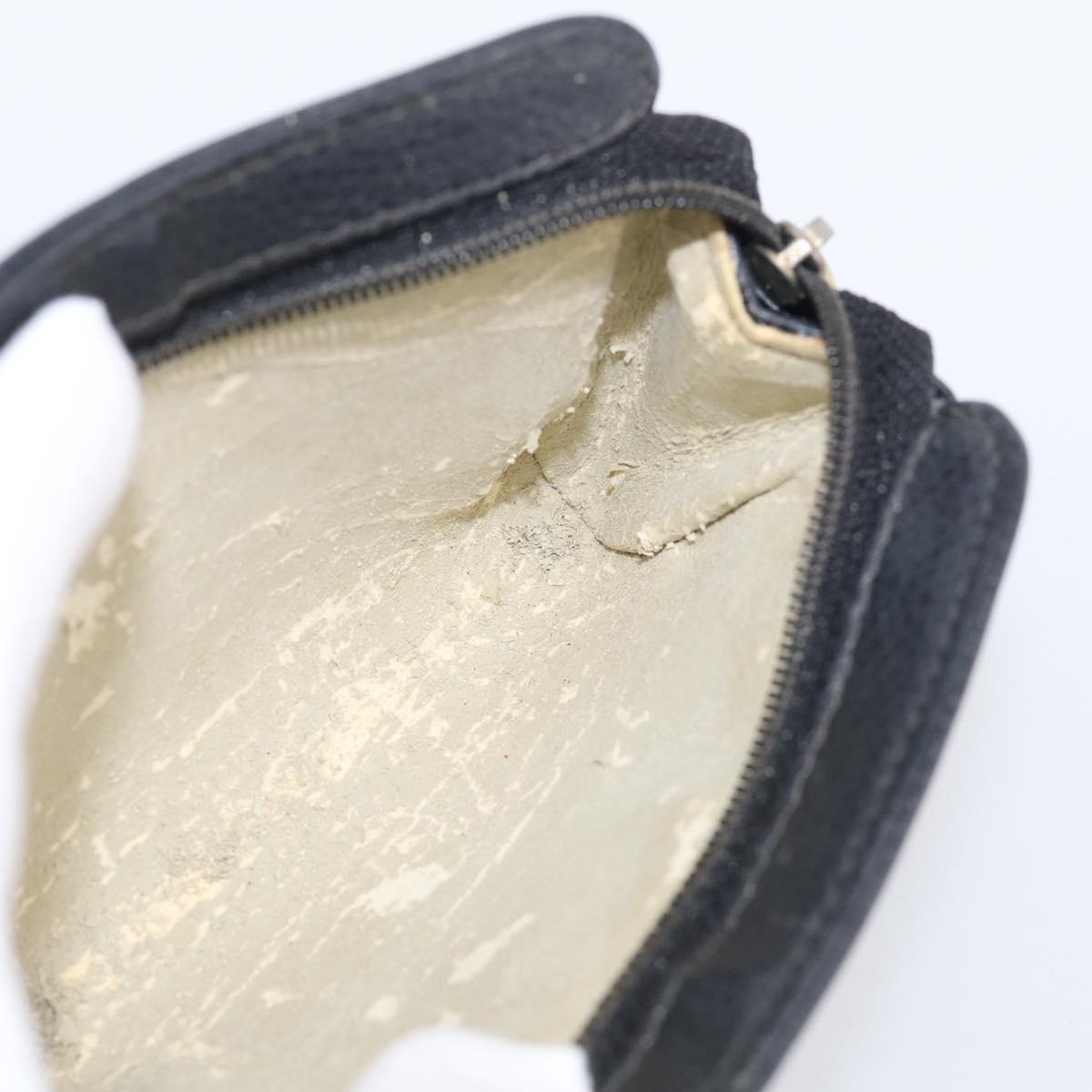CHANEL Coin Purse Caviar Skin Black Gold CC Auth 213164