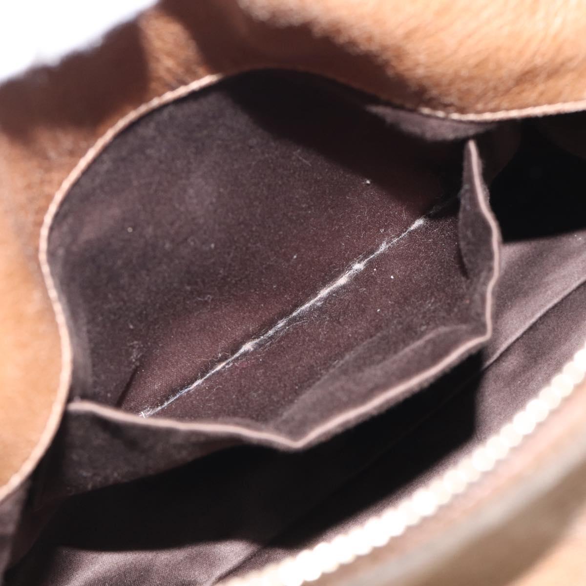 Miu Miu Hand Bag Vitellolux 2way Brown Gold Auth 213168M