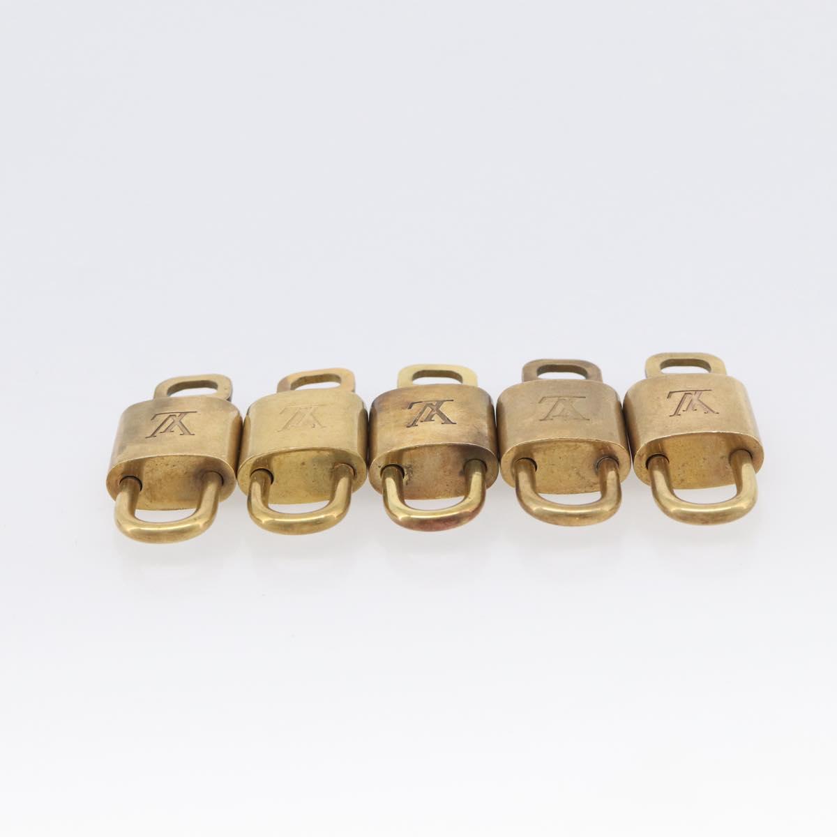LOUIS VUITTON Padlock Metal 10 Set Gold Tone LV Auth 213170