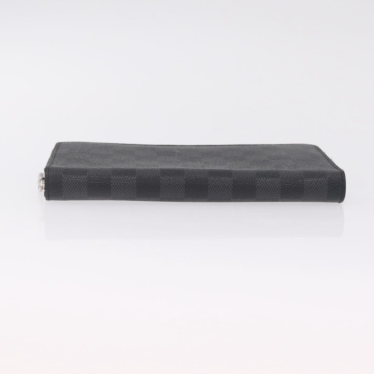LOUIS VUITTON Damier Graphite Zippy Organizer Long Wallet N63077 LV Auth 213172M