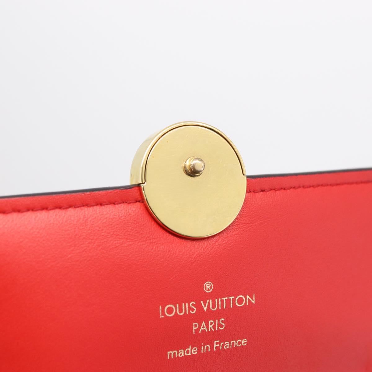 LOUIS VUITTON Monogram Portefeuille Flore Compact Wallet Red M64587 Auth 213188