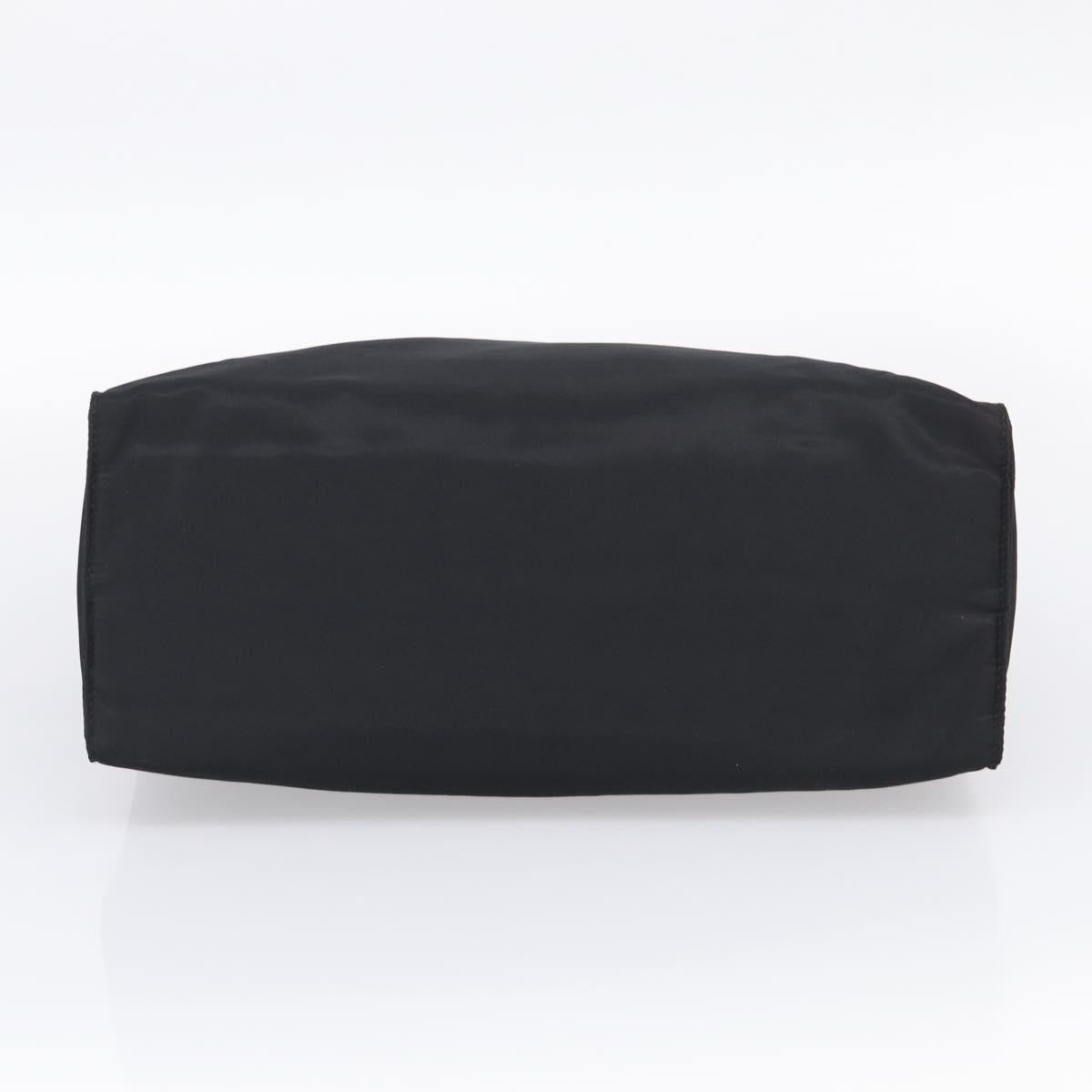 PRADA Hand Bag Nylon Black Gold Auth 213253A