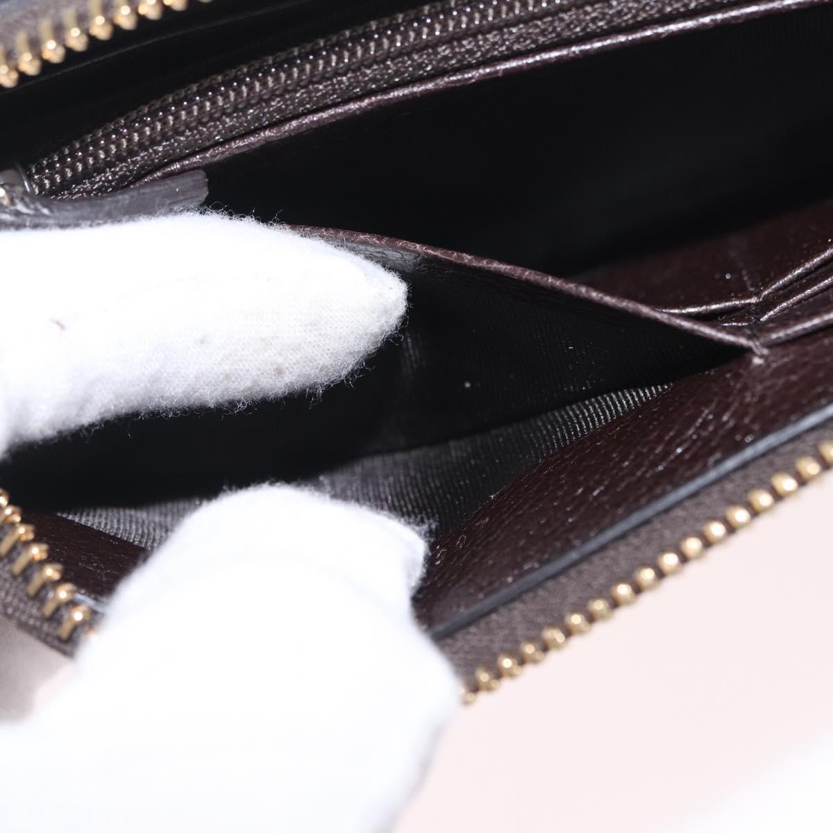 GUCCI GG Canvas Web Sherry Line Long Wallet Beige Gold 406754 Auth 213254V