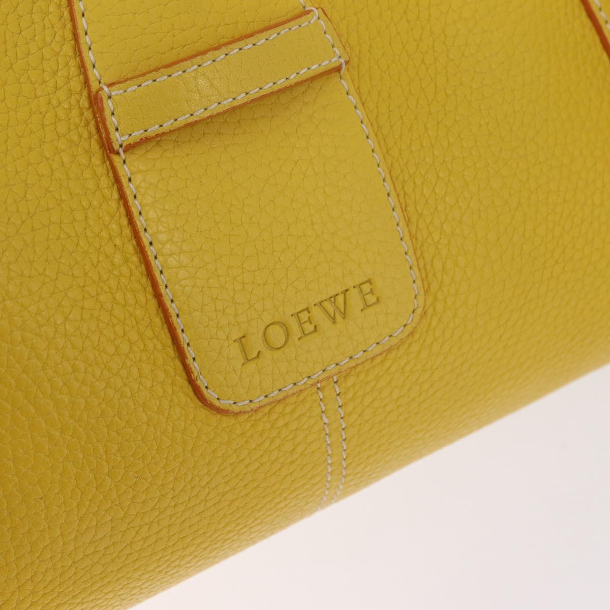 LOEWE Sender Hand Bag Leather Yellow Silver Auth 213256V