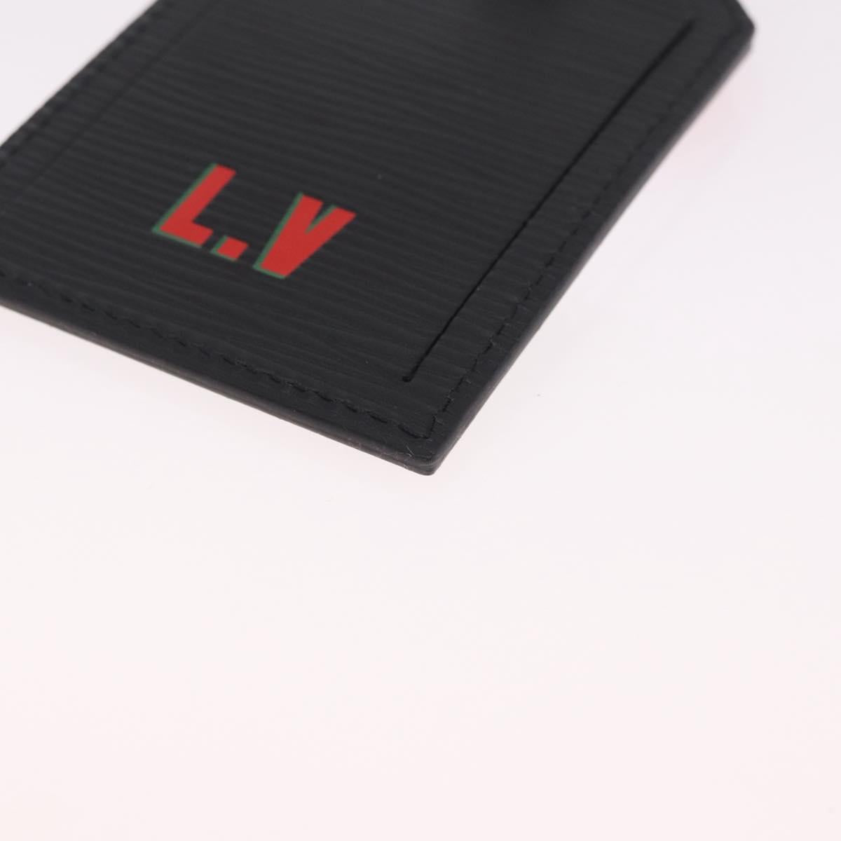 LOUIS VUITTON Epi Name Tag Italy World Cup Limited Edition Black LV Auth 213260M