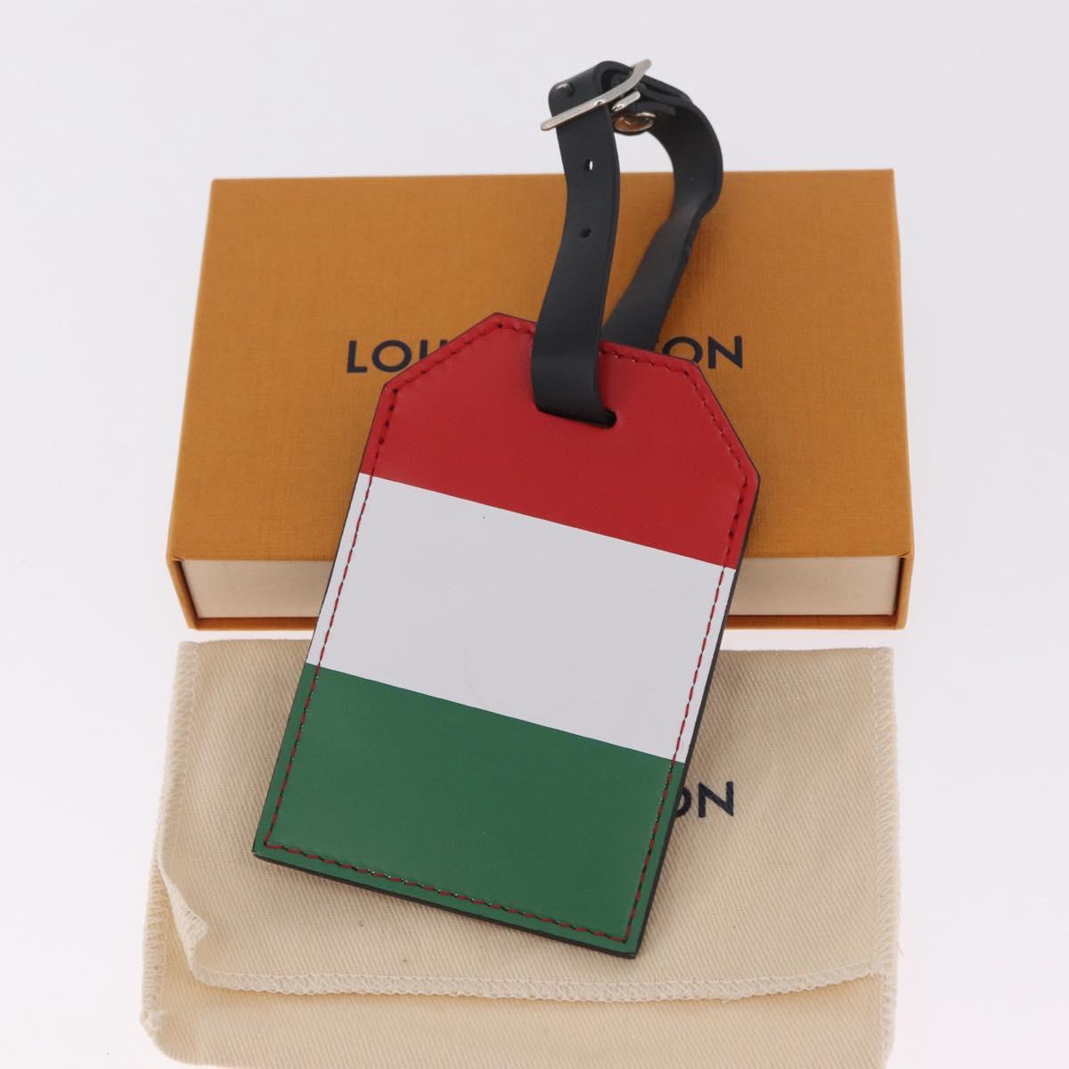 LOUIS VUITTON Epi Name Tag Italy World Cup Limited Edition Black LV Auth 213260M