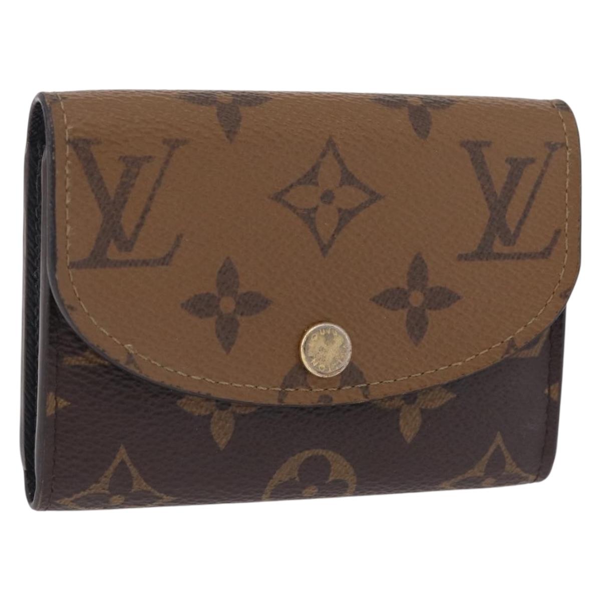 LOUIS VUITTON Monogram Reverse Porte Monnaie Rosary Purse M82333 LV Auth 213271V