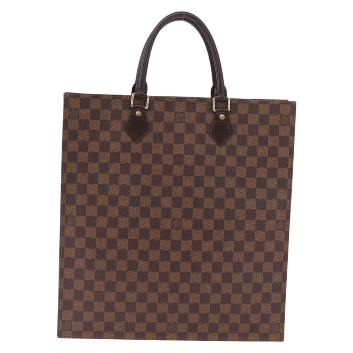 LOUIS VUITTON Damier Ebene Sac Plat Hand Bag N51140 LV Auth 213276V