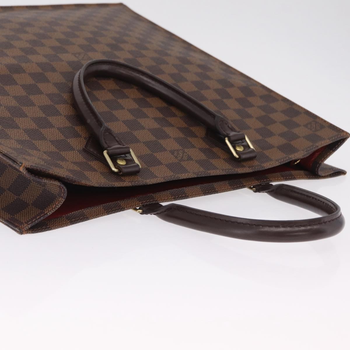 LOUIS VUITTON Damier Ebene Sac Plat Hand Bag N51140 LV Auth 213276V