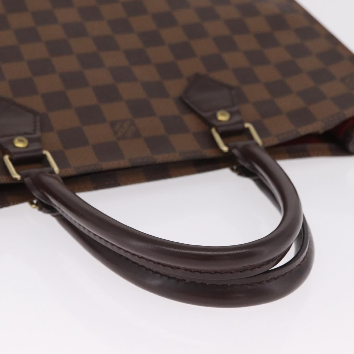 LOUIS VUITTON Damier Ebene Sac Plat Hand Bag N51140 LV Auth 213276V