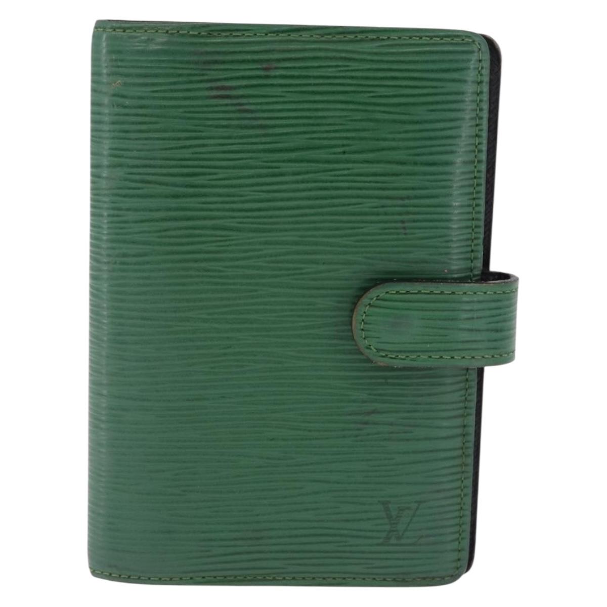LOUIS VUITTON Epi Agenda PM Day Planner Cover Green R20054 LV Auth 213282