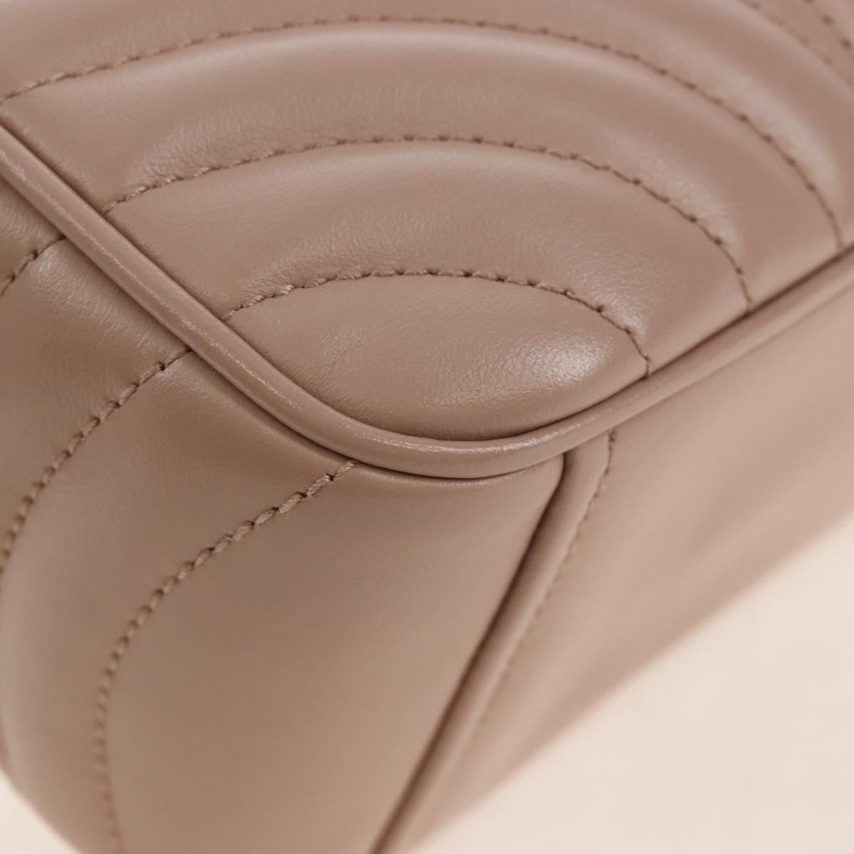 PRADA Chain Shoulder Bag Leather Beige Silver Auth 213290V