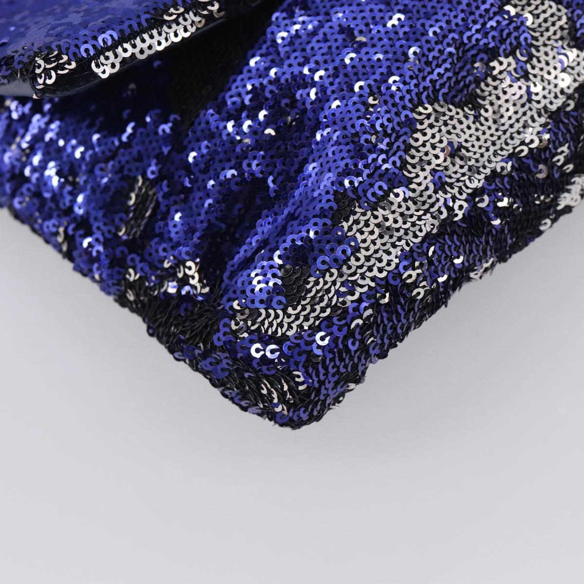 Miu Miu Shoulder Bag Sequin Navy Gold Auth 213293V