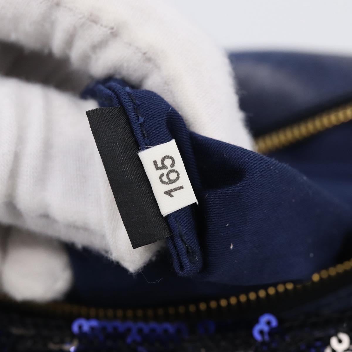 Miu Miu Shoulder Bag Sequin Navy Gold Auth 213293V