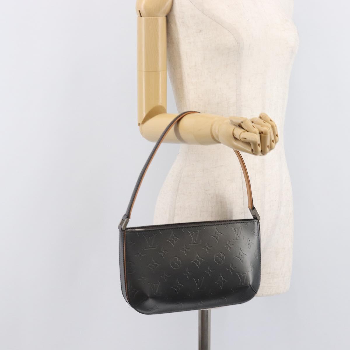 LOUIS VUITTON Monogram Mat Fowler Hand Bag Navy M55145 LV Auth 213302V