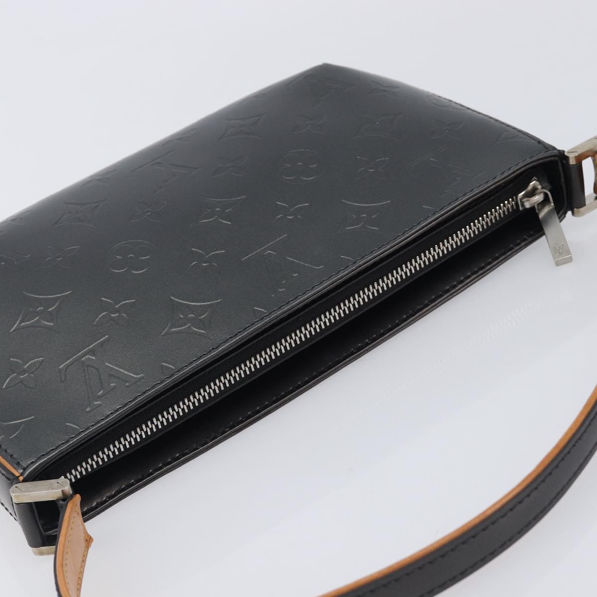 LOUIS VUITTON Monogram Mat Fowler Hand Bag Navy M55145 LV Auth 213302V