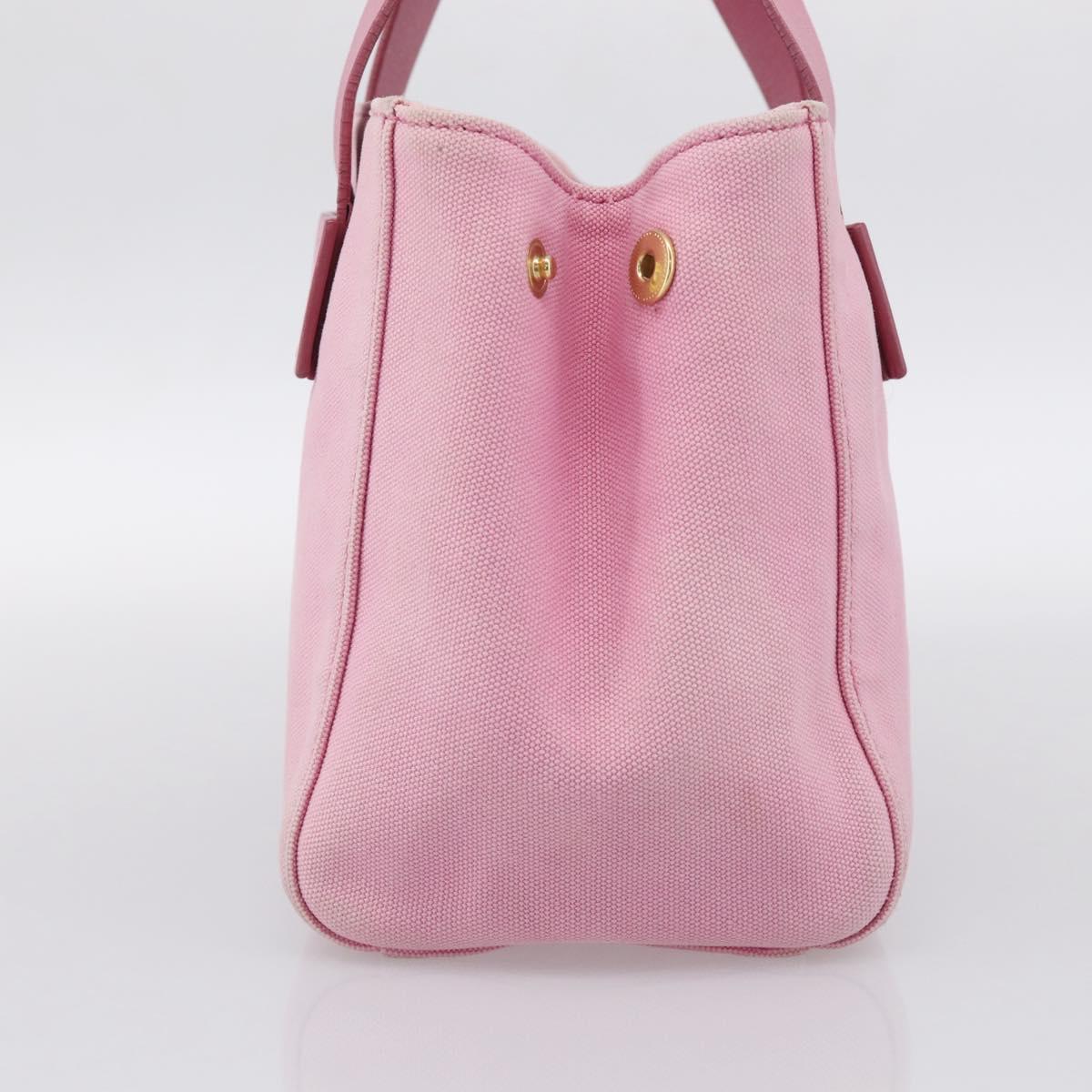 Miu Miu Hand Bag Canvas Pink Gold Auth 213308A